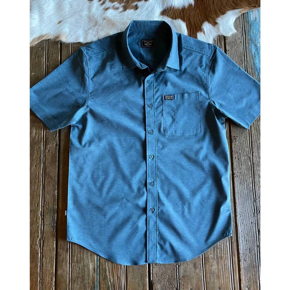 NEW KIMES men's linville short sleeve shirt in dark blue